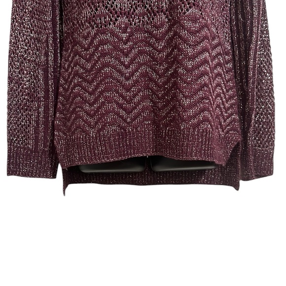 Maurices Purple and Silver Loose Knit Tunic Sweater Sz M - Picture 6 of 10
